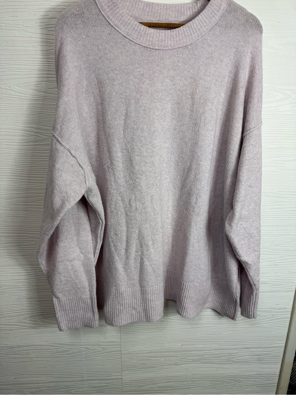 Aerie Oversized Soft Lilac Crewneck Sweater Large - Picture 3 of 9